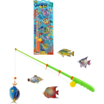 _Ostatní 1_ Hra chytání rybiček sada prut + rybičky magnetické 5ks malý rybář na kartě 2 druhy 00310053