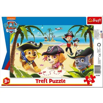 Hračka TREFL Puzzle deskové Tlapková Patrola piráti 33x23cm skládačka v rámečku 15 dílků tr31350