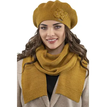 Čepice Baretová čepice a šála Vivisence 7006Kmpl Barva: Žlutá, Velikost: UNI