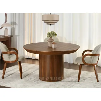 Jídelní stůl Kulatý rozkládací stůl 130(180)x130 ROWAN - ořech