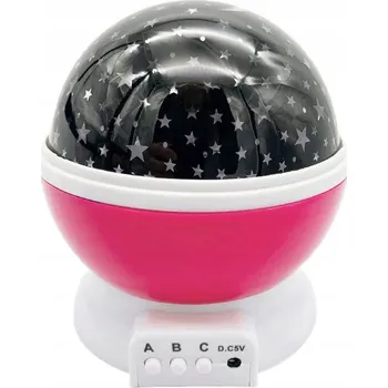 Lampička NOČNÍ LAMPA HVĚZDNÝ PROJEKTOR RŮŽOVÁ