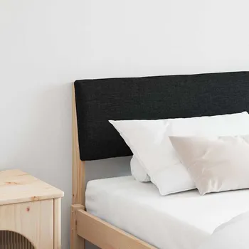Postel Čalouněné čelo postele Černá 200 cm Masivní borové dřevo