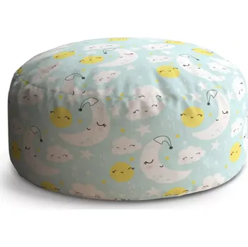 Taburet Sablio Taburet Circle Měsíce, slunce a mráčky: 38x48 cm