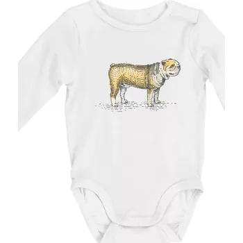 Vintage bulldog - Body kojenecké s dlouhým rukávem - Dlouhý r. do 3 měs ( Bílá )