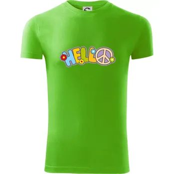 Hello hippie symbol - Viper FIT - Pánské zůžené tričko - 3XL ( Apple Green )