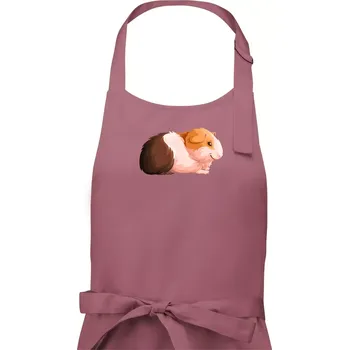 Kuchyňská zástěra Morče - kreslené z boku - Pánská zástěra na vaření - Univerzální velikost ( Starorůžová )