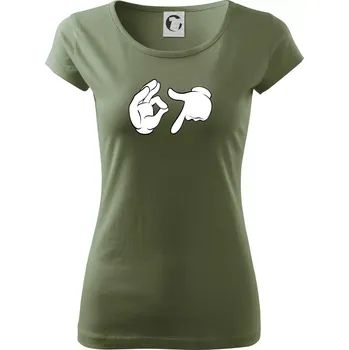 Dámské tričko 67 - ruce - Dámské triko Pure - XS ( Khaki )