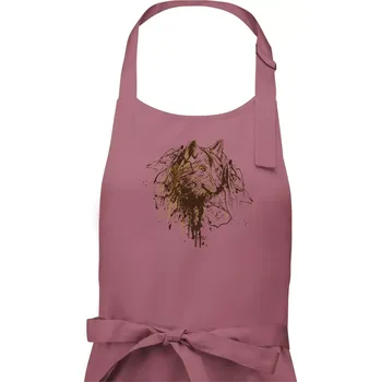 Kuchyňská zástěra Vlk kaňka - Dámská zástěra na vaření - Univerzální velikost ( Starorůžová )