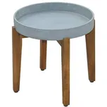 Zahradní odkládací stolek Sunfun / 35 x 35 cm / nosnost 60 kg / dřevo/beton / šedá/hnědá