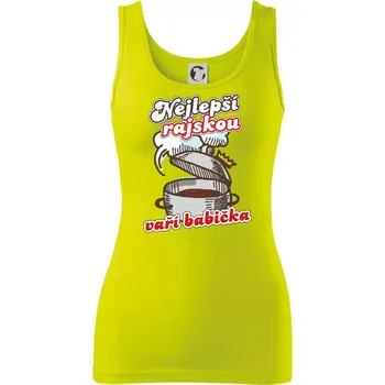 Dámské tričko Nejlepší rajskou vaří babička - Dámské tílko - M ( Limetková )