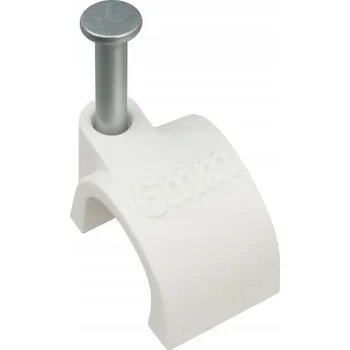 Sada nářadí CROWNMAN Držáky kabelů pro kabelové girlandy s hřebíky 12 mm, 100 kusů, bílé