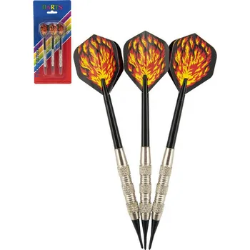 Lukostřelba _Ostatní 1_ Šipky barevné s plamenem plastový hrot 15cm set 3ks na kartě kov/plast 00850454