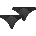 Urban Classics Dámská krajková tanga – 2 kusy Barva: černá - černá, Velikost: L