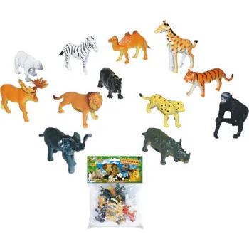 _Ostatní 1_ Zvířata divoká Safari 7cm plastové figurky zvířátka set 12ks v sáčku 380201