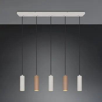 Trio Lighting Závěsné světlo Soka, hnědá/šedá, délka 85 cm, kov, 5 ramen. hnědá, šedá 5 x 10 W - Doprava zdarma