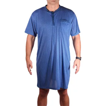 Pánská noční košile Slávek pánská noční košile krátký rukáv V2649 4XL světle modrá