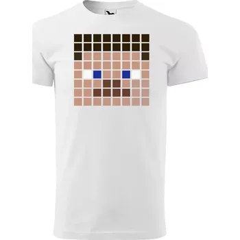 Pánské tričko Sablio Tričko s potiskem Blocks Steve - bílé 5XL