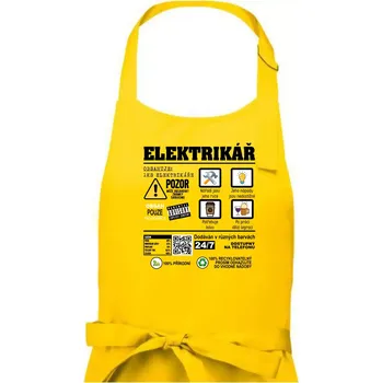 Kuchyňská zástěra Profese - informace o produktu - elektrikář - Dámská zástěra na vaření - Univerzální velikost ( Žlutá )
