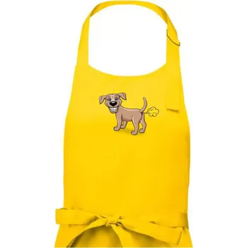 Kuchyňská zástěra Prdící pes kreslený (Hana-creative) - Pánská zástěra na vaření - Univerzální velikost ( Žlutá )