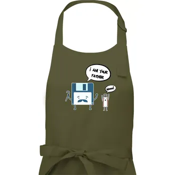 Kuchyňská zástěra I am your father USB - Pánská zástěra na vaření - Univerzální velikost ( Khaki )