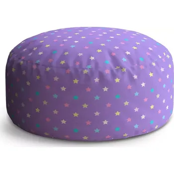 Taburet Sablio Taburet Circle Hvězdy na fialové: 38x48 cm