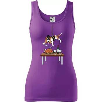 Dámské tričko Malý zloděj - baset (Hana-creative) - Dámské tílko - 2XL ( Fialová )