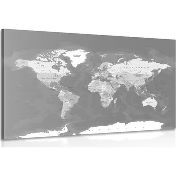 Obraz Dovido Obraz stylová vintage černobílá mapa světa