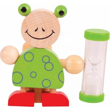 Držák na kartáček Bigjigs Toys Stojánek na kartáček s přesýpacíma hodinama 1ks Žabka