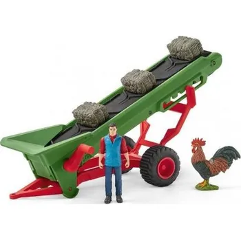 Schleich 42377 Zemědělský dopravník na seno s farmářem - VÝPRODEJ