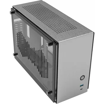 PC skříň Zalman skříň M2 Mini / mini tower / ITX / 80 mm fan / USB 3.0 / USB 3.1 / riser card / prosklené bočnice / stříbrná