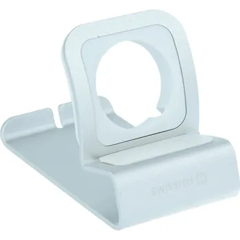 Telefonní příslušenství Swissten hliníkový stojánek pro apple watch stříbrný