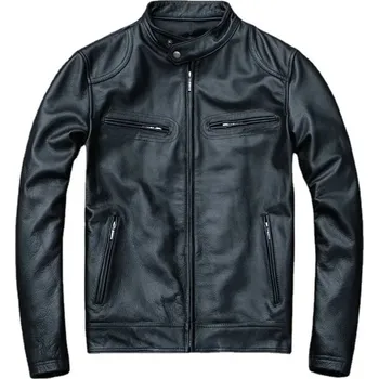 Moto bunda Leather Fashion Krátká motorkářská bunda z telecí kůže v úzkém střihu Velikost: L, Barva (Varianta): Black Cowhide