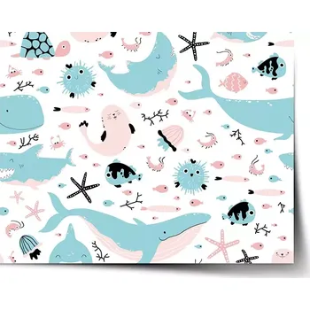 Plakát Sablio Plakát Animovaný mořský svět - 60x40 cm