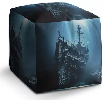 Taburet Sablio Taburet Cube Vrak lodi na dně moře: 40x40x40 cm