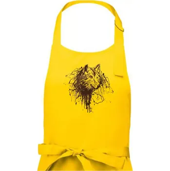 Kuchyňská zástěra Vlk kaňka - Pánská zástěra na vaření - Univerzální velikost ( Žlutá )