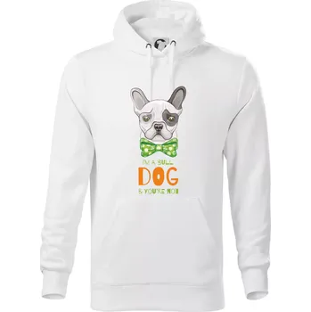 Pánská mikina I am bull dog, you are not - Mikina pánská Cape s kapucí - L ( Bílá )
