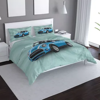 Povlečení Sablio Povlečení Mini sedan Zelené pozadí - 140x200 / 90x70