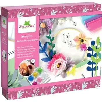 kreativní sada Lovely Box ateliér na výrobu papírových květin – kreativní sada pro děti
