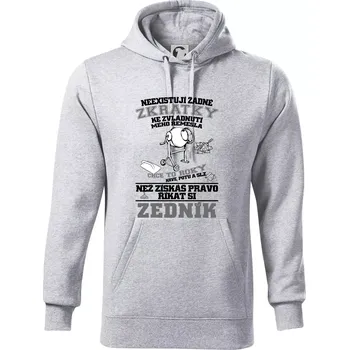 Pánská mikina Zedník zkratky - Mikina pánská Cape s kapucí - 4XL ( Světlešedý Melír )