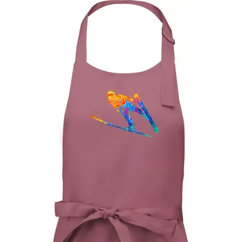 Kuchyňská zástěra Skokan na lyžích splash - Pánská zástěra na vaření - Univerzální velikost ( Starorůžová )