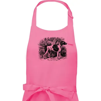 Kuchyňská zástěra Ohař - kresba - Dámská zástěra na vaření - Univerzální velikost ( Růžová )