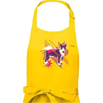 Kuchyňská zástěra Pes abstrakce fialový - Dámská zástěra na vaření - Univerzální velikost ( Žlutá )