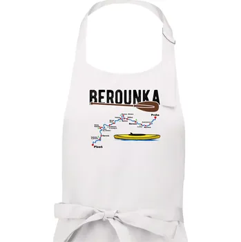 Kuchyňská zástěra Mapa řeky Berounky - Dámská zástěra na vaření - Univerzální velikost ( Bílá )