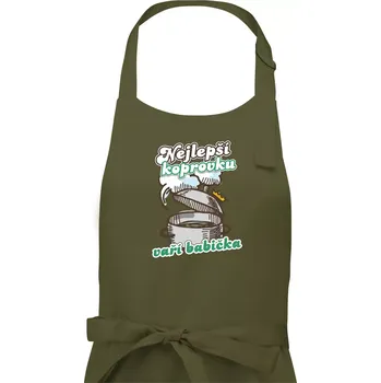 Kuchyňská zástěra Nejlepší koprovku vaří babička - Dámská zástěra na vaření - Univerzální velikost ( Khaki )