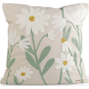 Povlak na polštářek Povlak na polštář vyšívané květy 45x45 cm Varianta: 1 režná světlá, Balení: 2 ks