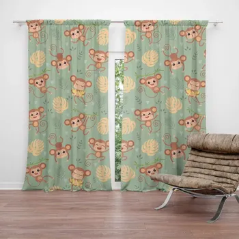 Závěs Sablio Závěs Roztomilé opičky: 2ks 140x250cm