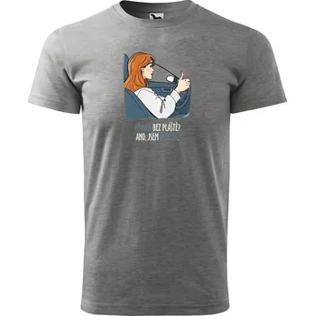 Pánské tričko Sablio Tričko s potiskem Ano, jsem řidička - šedé 4XL