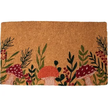 Rohožka Ručně vyrobená rohožka z kokosových vláken s houbami - 75*45*4cm
