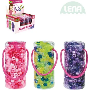 Dětské navlékací korálky LENA Korálky perly set v doze se šňůrkou různé barvy plast 32720 ln32720