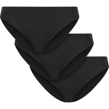 Dámské spodní prádlo Urban Classics Dámské žebrované kalhotky – 3 kusy Barva: Černá, Velikost: S